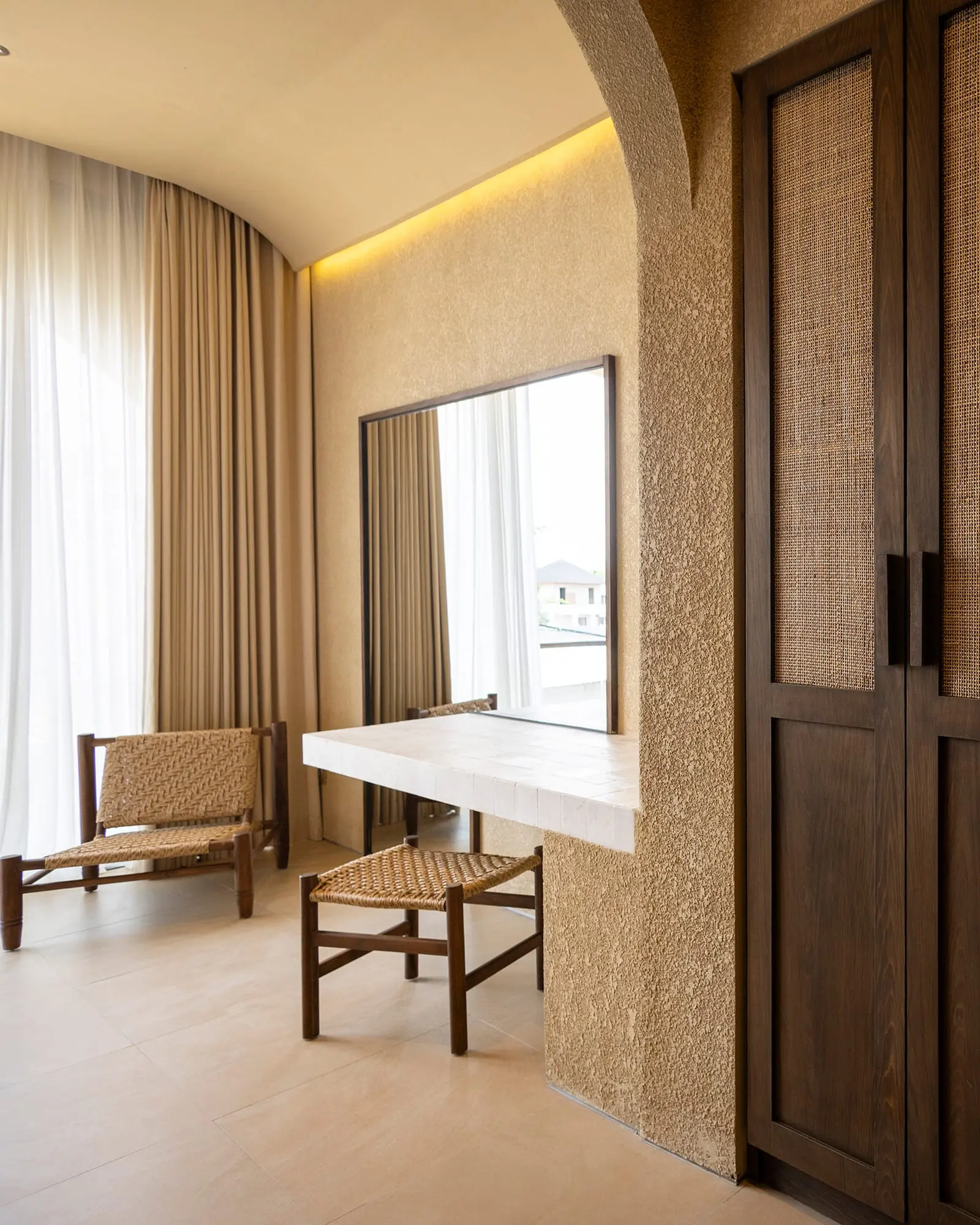 Nobia villa interior with warm earthy tones and natural light